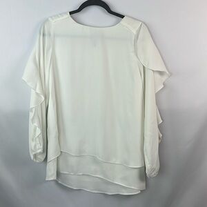 Love Scarlett, white layered ruffle sleeve blouse small